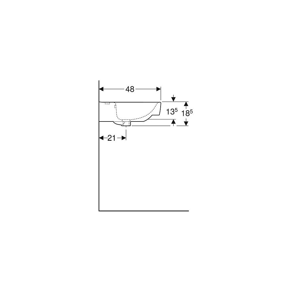 Geberit Renova Plan Doppelwaschtisch, Breite 130cm, Tiefe 48cm, Hahnloch mittig, Übe... GEBERIT-501710008 4025410868299 (Abb. 6)