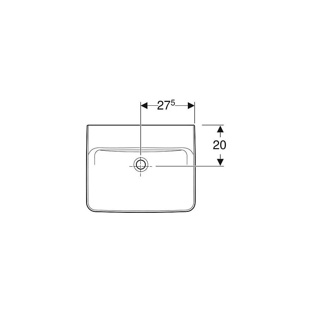 Geberit Renova Plan Waschtisch, Breite 55cm, Tiefe 44cm, ohne Hahnloch, ohne Überlau... GEBERIT-501635008 4025410858290 (Abb. 4)