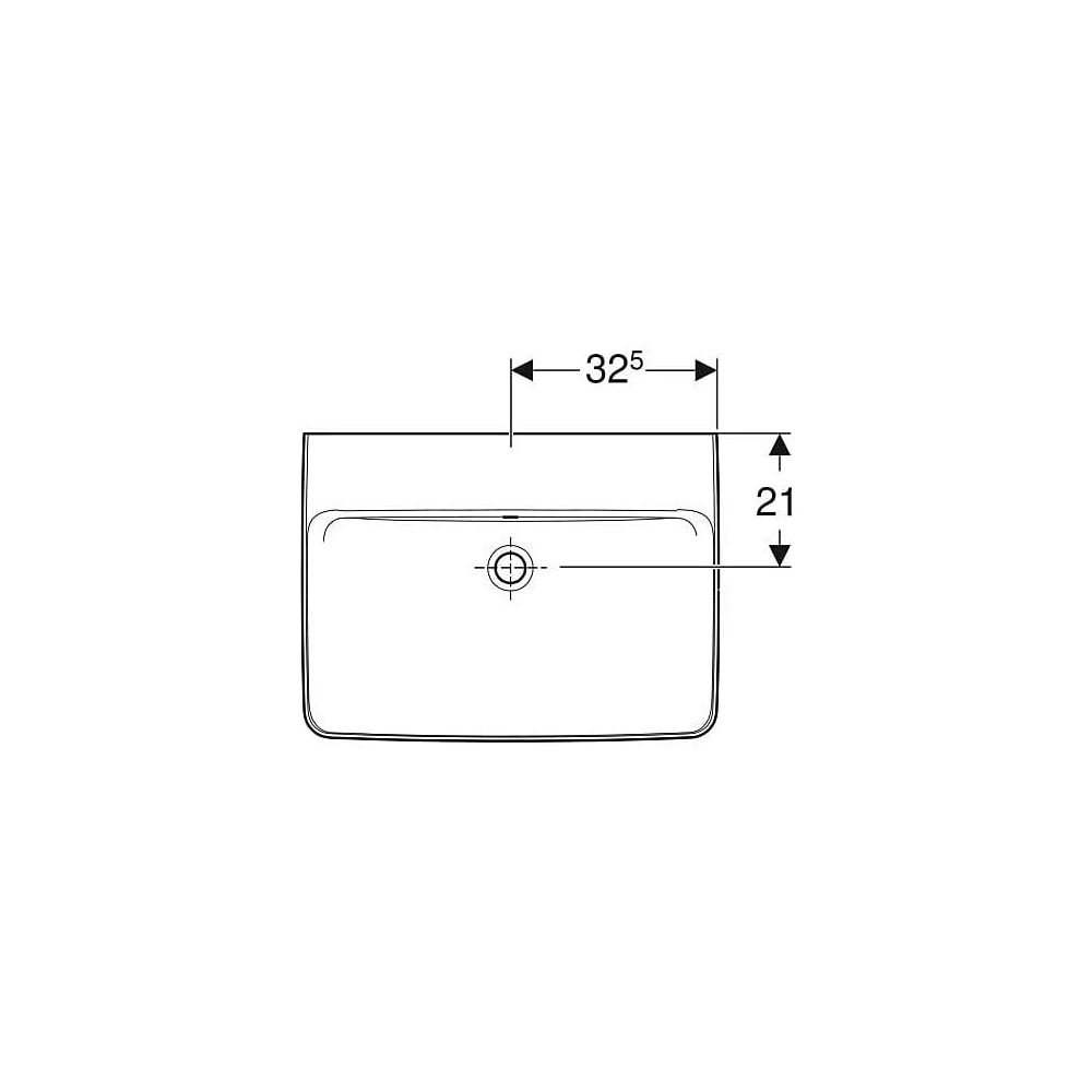 Geberit Renova Plan Waschtisch, Breite 65cm, Tiefe 48cm, ohne Hahnloch, Überlauf sic... GEBERIT-501642001 4025410858450 (Abb. 4)