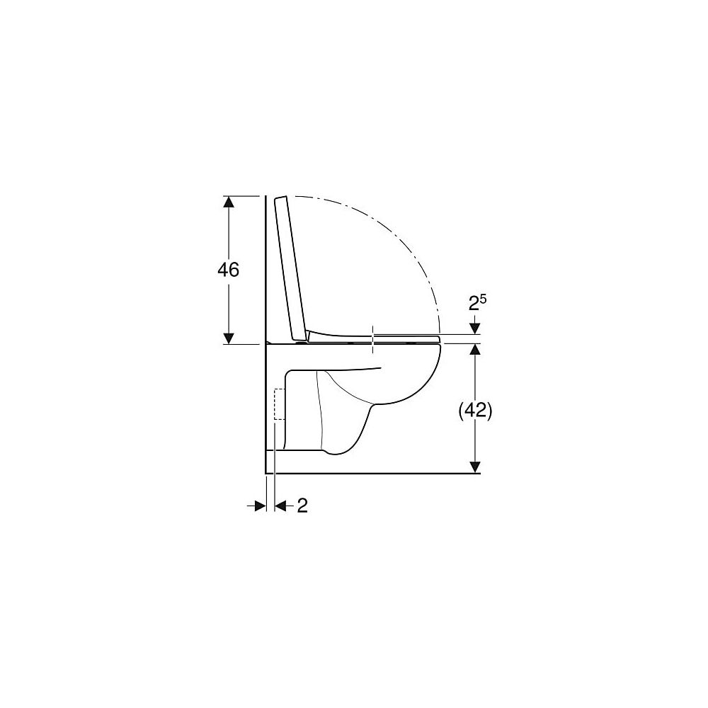Geberit Renova Plan Set Wand-WC Tiefspüler, mit WC-Sitz Tiefe 54cm, Weiß... GEBERIT-501758001 4025410893017 (Abb. 6)