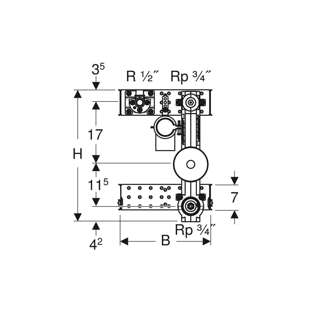 Geberit GIS Set Waschtisch für Standarmatur, einer Wasserzählerstrecke mit Unterputz... GEBERIT-461172001 4025410907042 (Abb. 4)