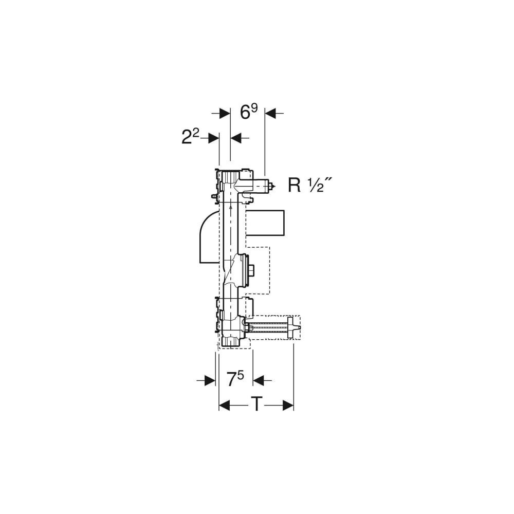 Geberit GIS Set Waschtisch für Standarmatur, einer Wasserzählerstrecke mit Unterputz... GEBERIT-461172001 4025410907042 (Abb. 5)