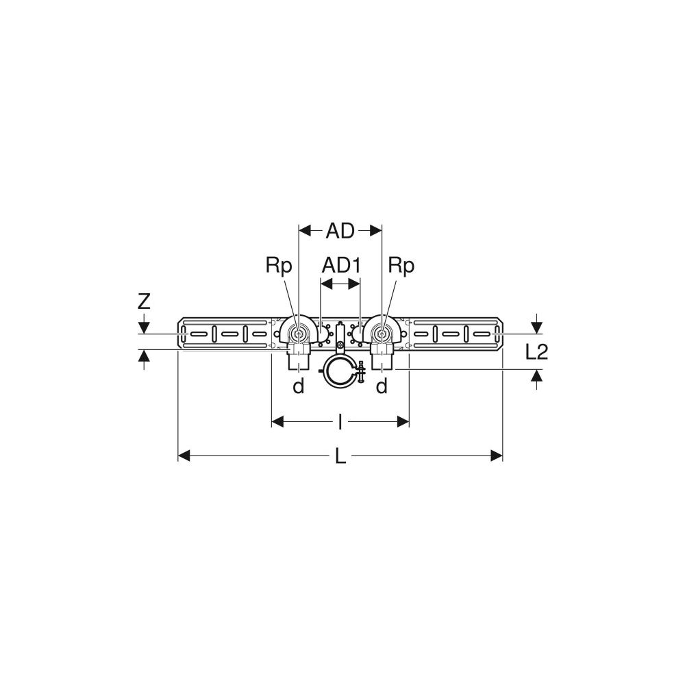 Geberit FlowFit Anschlusswinkel 90 Grad vormontiert, zweifach, abgesetzt, Ablaufrohr... GEBERIT-619681001 4025416602637 (Abb. 4)