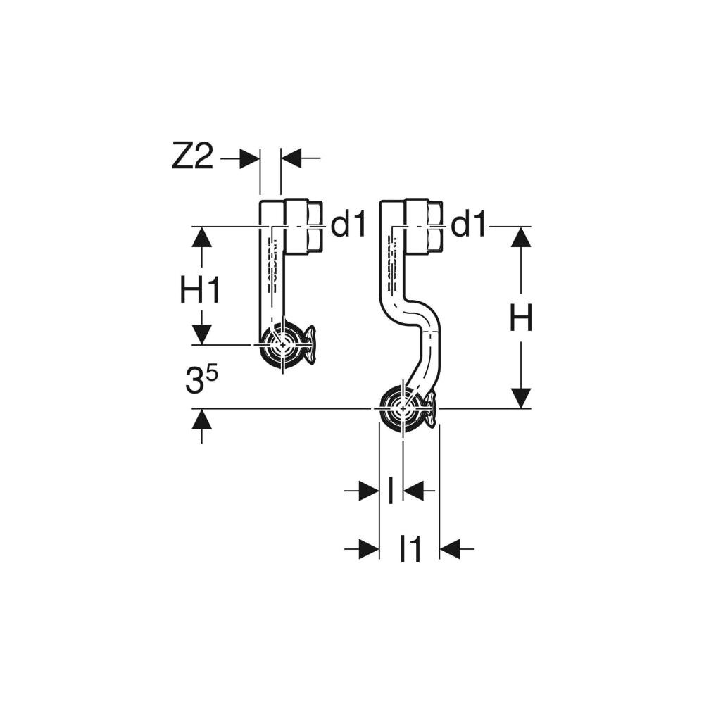Geberit FlowFit Set Anschluss-Endstücke für Vor-/Rücklauf, mit Anschlussverschraubun... GEBERIT-619450221 4025416602002 (Abb. 5)