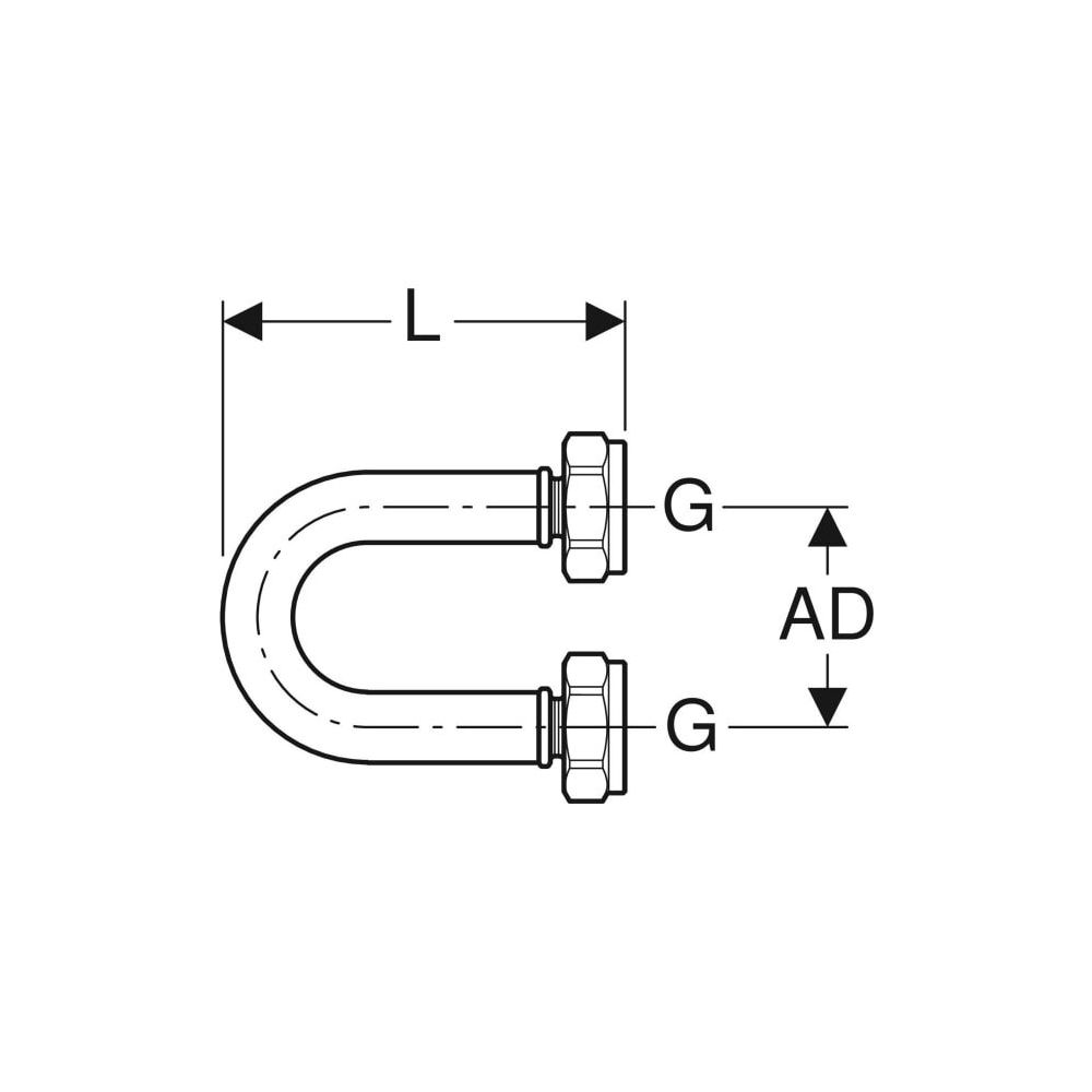 Geberit Abpressschlaufe mit Eurokonusverschraubungen G 3/4″, AD 5cm... GEBERIT-611369001 4025416487319 (Abb. 4)