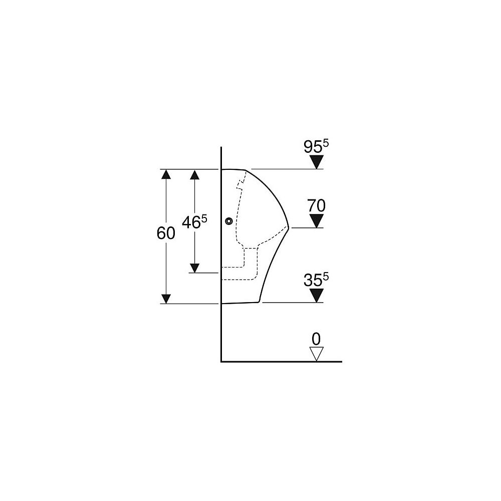 Geberit Narva Urinal wasserlos, Abgang nach hinten oder unten... GEBERIT-501657008 4025410950888 (Abb. 6)