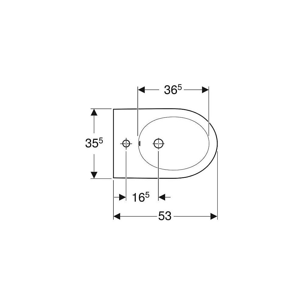 Geberit iCon Wandbidet geschlossene Form, Tiefe 53cm, Überlauf sichtbar, Weiß/KeraTe... GEBERIT-501898008 4025410945846 (Abb. 4)