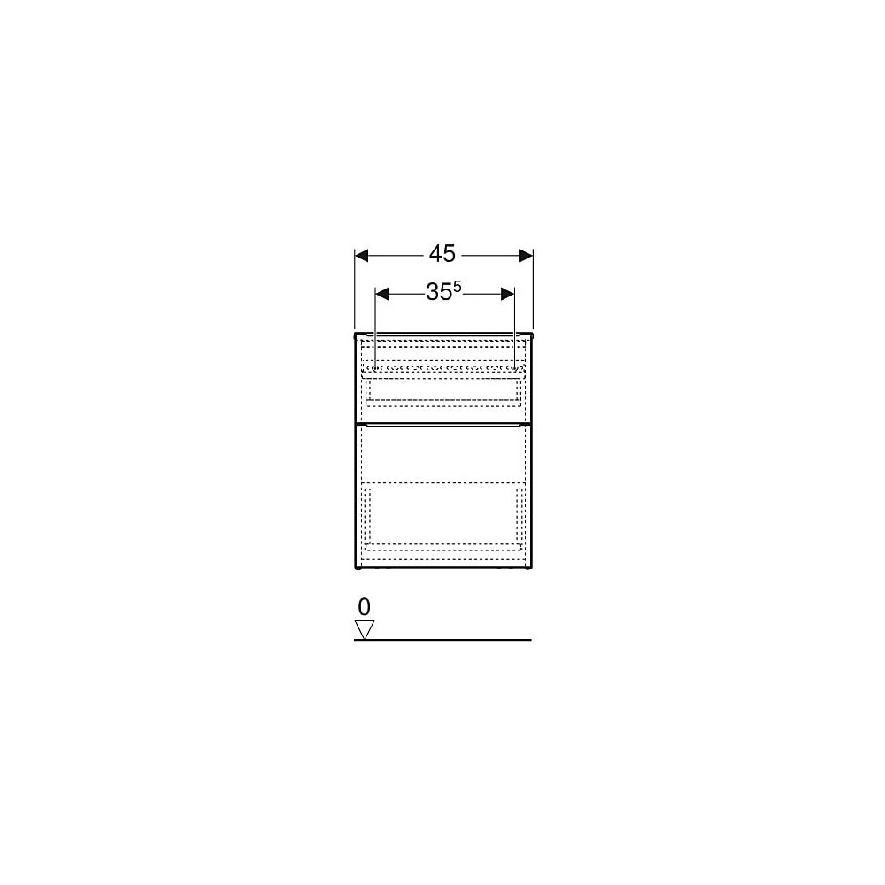 Geberit iCon Seitenschrank mit zwei Schubladen H 60cm, Weiß lackiert hochglänzend/pu... GEBERIT-502315011 4025410941589 (Abb. 5)