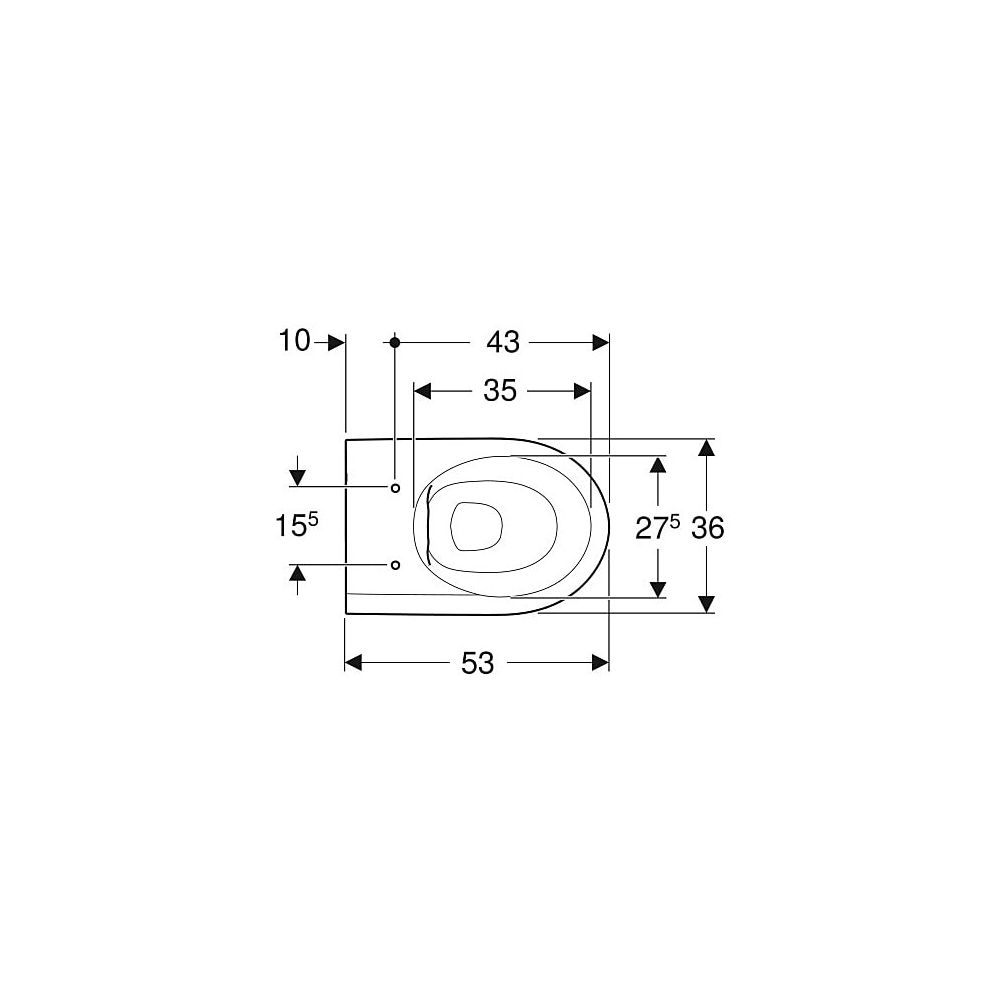 Geberit iCon Wand-WC Tiefspüler, geschlossene Form, Rimfree Tiefe 53cm, Weiß... GEBERIT-501661001 4025410870186 (Abb. 4)
