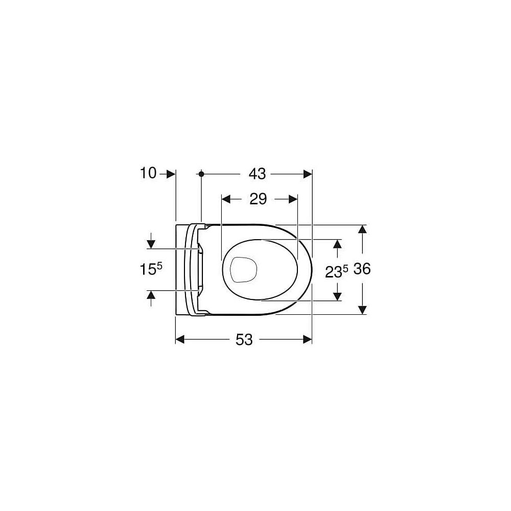 Geberit iCon Set Wand-WC Tiefspüler geschl. Form Rimfree, WC-Sitz T 53cm Absenkaut. ... GEBERIT-501663JT1 4025410652614 (Abb. 4)