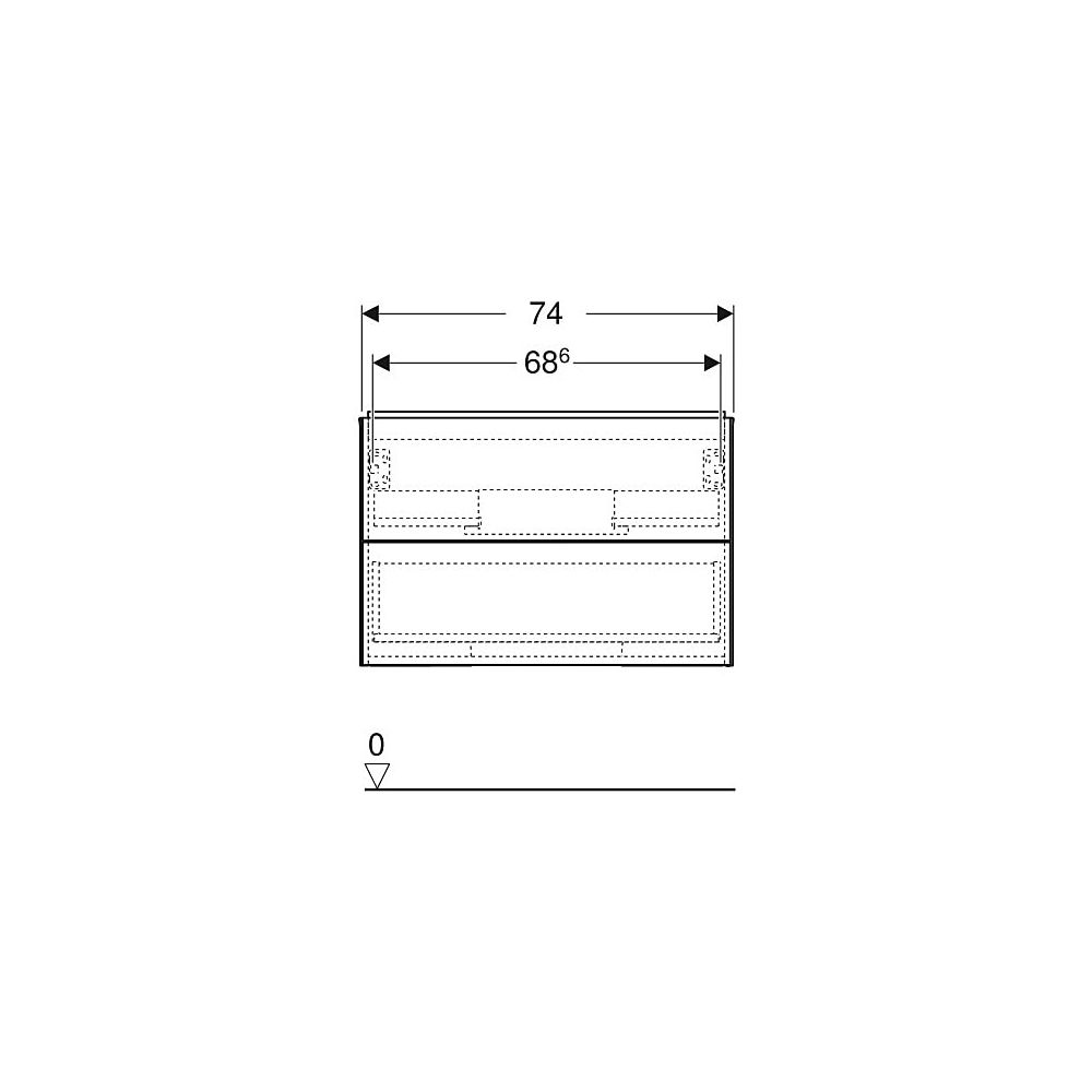 Geberit ONE Unterschrank für Waschtisch, 2 Schubladen, Breite Waschtisch 75cm, Höhe ... GEBERIT-505262007 4025410935908 (Abb. 6)