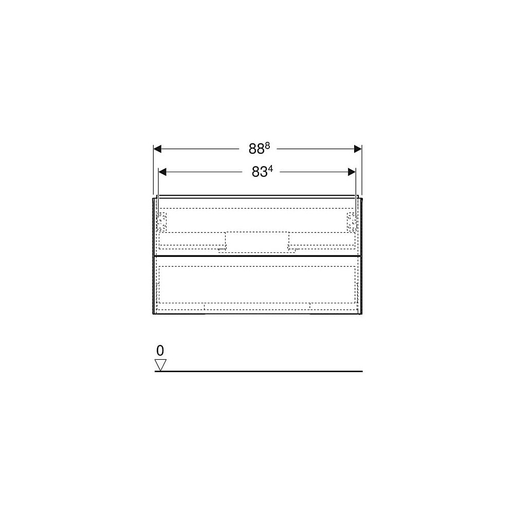 Geberit ONE Unterschrank für Waschtisch, 2 Schubladen, B Waschtisch 90cm, H 50,4cm T... GEBERIT-505263006 4025410935960 (Abb. 6)