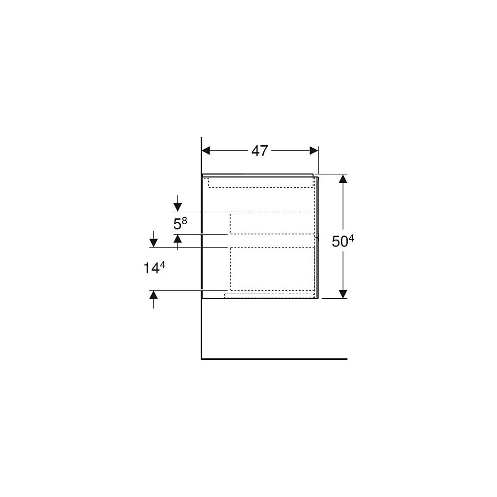Geberit ONE Unterschrank für Waschtisch, 2 Schubladen, Waschtisch 105cm, H 50,4cm T ... GEBERIT-505264006 4025410936035 (Abb. 7)