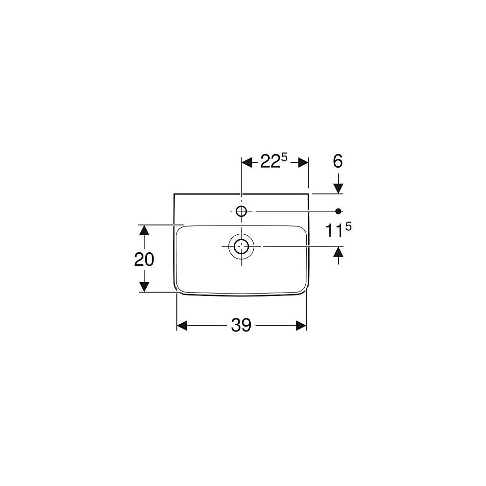 Geberit Renova Plan Aufsatzhandwaschbecken, Breite 45cm, Tiefe 34cm, Hahnloch mittig... GEBERIT-501718001 4025410868459 (Abb. 3)