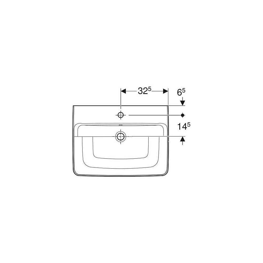 Geberit Renova Plan Aufsatzwaschtisch, Breite 65cm, Tiefe 48cm, Hahnloch mittig, Übe... GEBERIT-501723001 4025410868831 (Abb. 4)