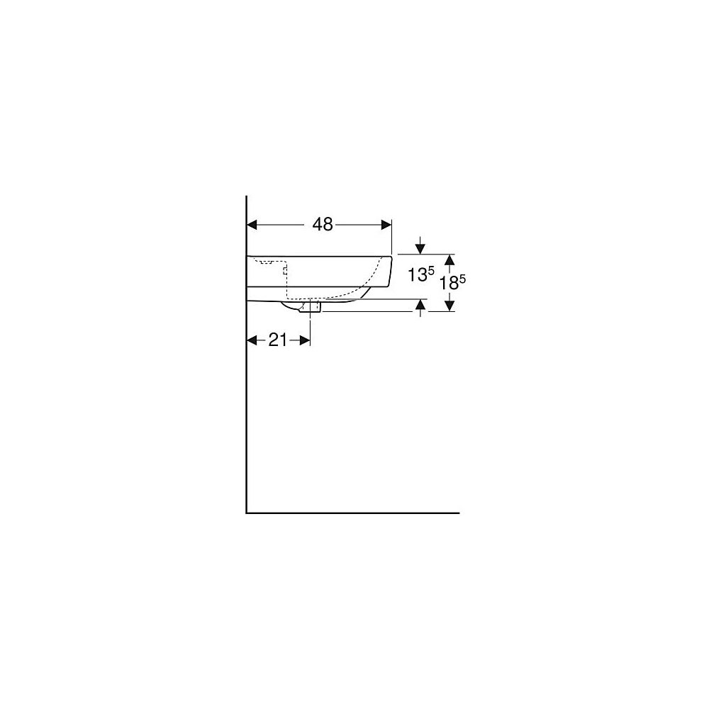 Geberit Renova Plan Aufsatzwaschtisch, Breite 70cm, Tiefe 48cm, Hahnloch mittig, Übe... GEBERIT-501724001 4025410868947 (Abb. 6)