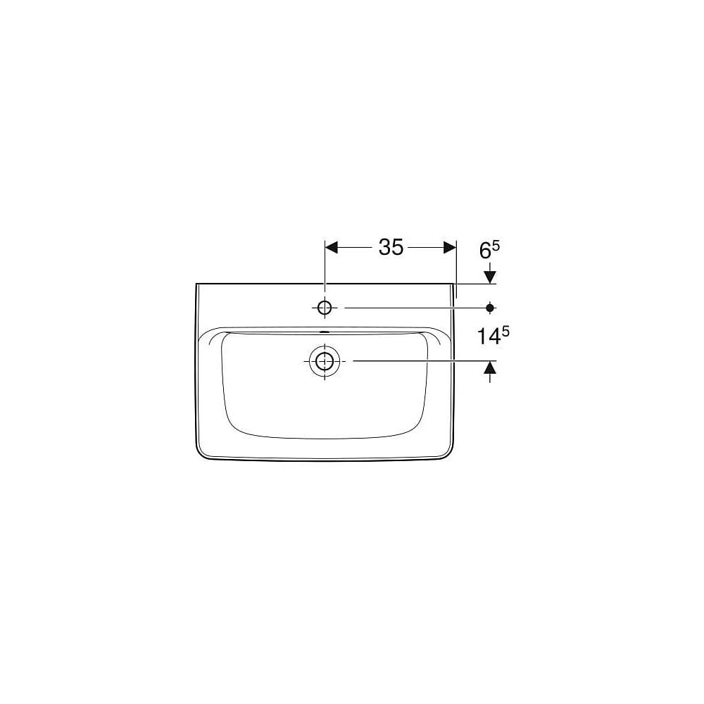 Geberit Renova Plan Aufsatzwaschtisch, Breite 70cm, Tiefe 48cm, Hahnloch mittig, Übe... GEBERIT-501724001 4025410868947 (Abb. 4)