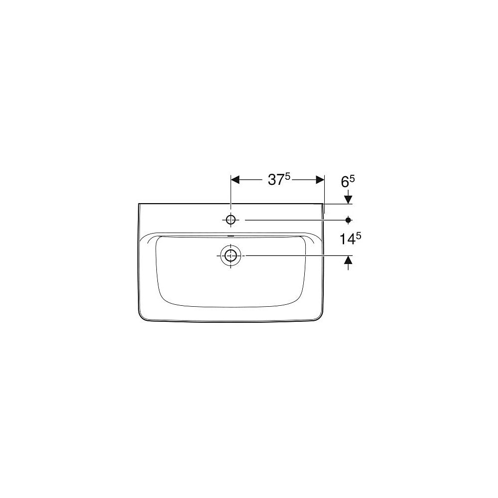 Geberit Renova Plan Aufsatzwaschtisch, Breite 75cm, Tiefe 48cm, Hahnloch mittig, Übe... GEBERIT-501725008 4025410869012 (Abb. 4)