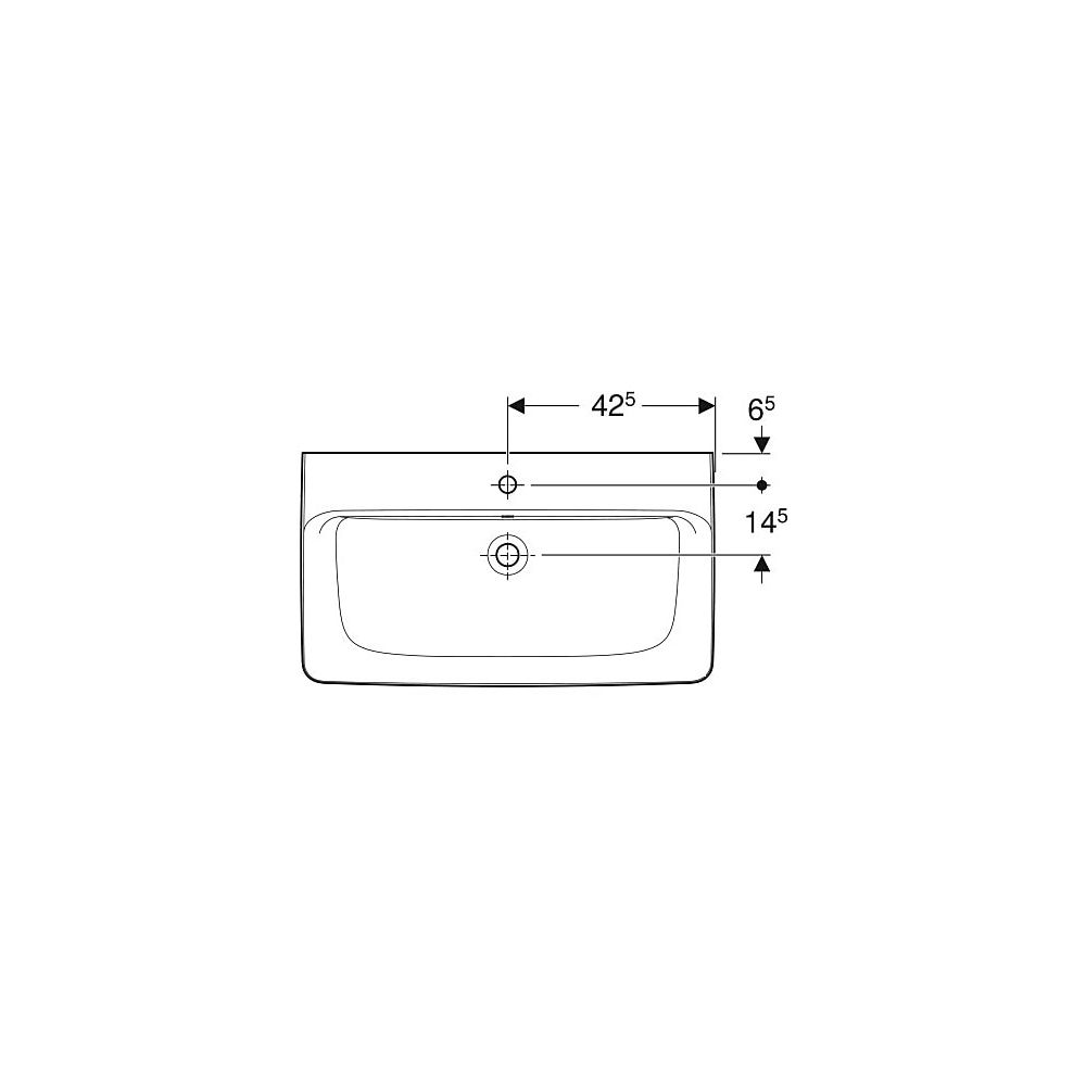 Geberit Renova Plan Aufsatzwaschtisch, Breite 85cm, Tiefe 48cm, Hahnloch mittig, Übe... GEBERIT-501727008 4025410869043 (Abb. 4)