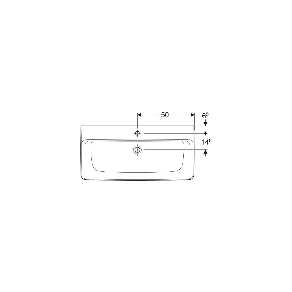 Geberit Renova Plan Aufsatzwaschtisch, Breite 100cm, Tiefe 48cm, Hahnloch mittig, Üb... GEBERIT-501729008 4025410868954 (Abb. 4)