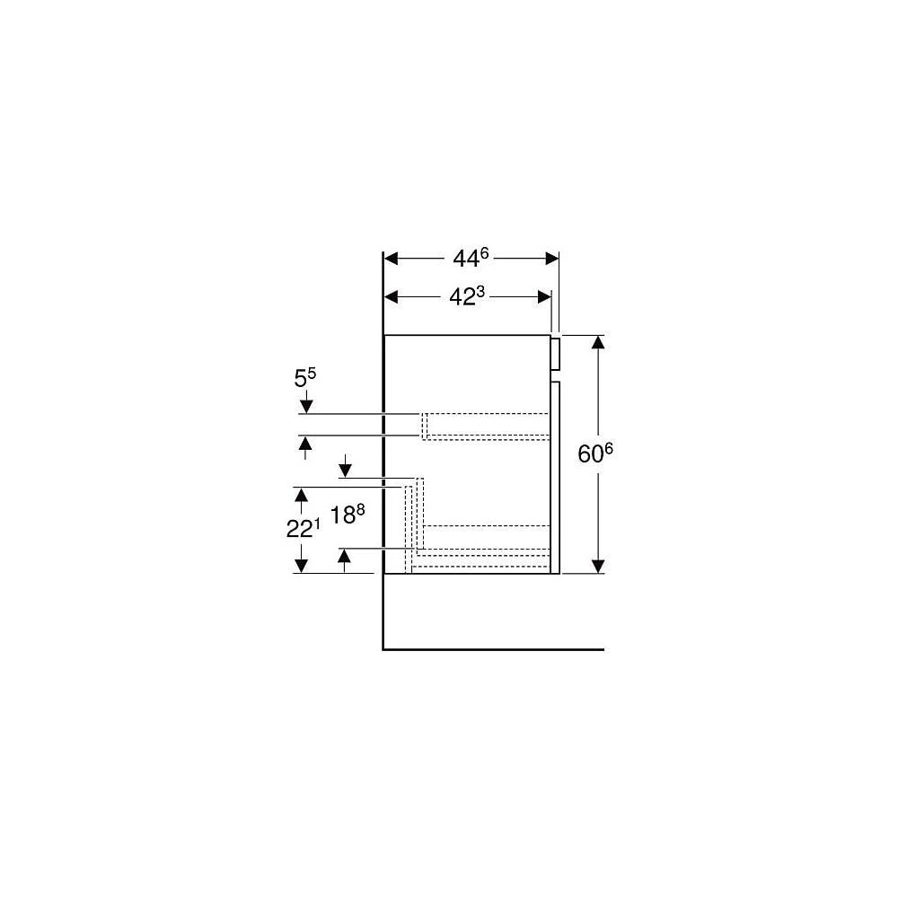 Geberit Renova Plan Unterschrank für Waschtisch, 1 Schublade, 1 Innenschublade, 53,6... GEBERIT-501905011 4025410905178 (Abb. 6)