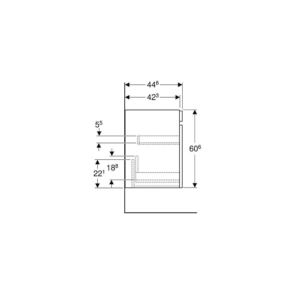 Geberit Renova Plan Unterschrank für Waschtisch 1 Schublade, 1 Innenschublade, 78,2x... GEBERIT-501909001 4025410905246 (Abb. 6)