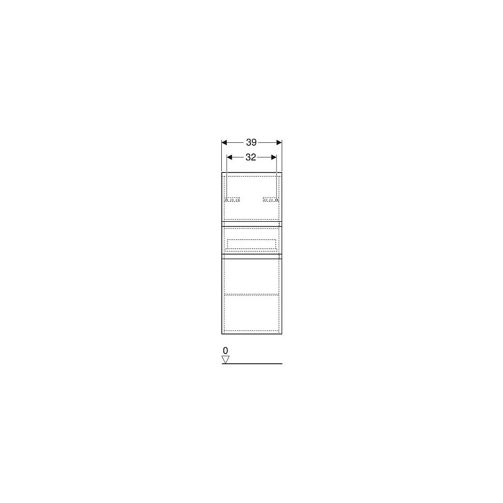 Geberit Renova Plan Mittelhochschrank mit 2 Türen, 1 Schublade, 39x105x36cm, Nussbau... GEBERIT-501922001 4025410905499 (Abb. 5)