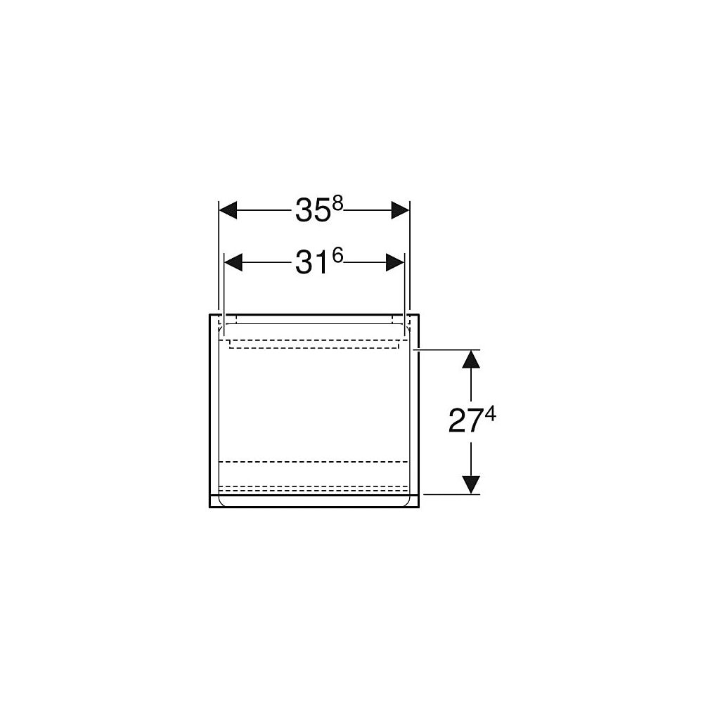 Geberit Renova Plan Mittelhochschrank mit 2 Türen, 1 Schublade, 39x105x36cm, Nussbau... GEBERIT-501922001 4025410905499 (Abb. 4)