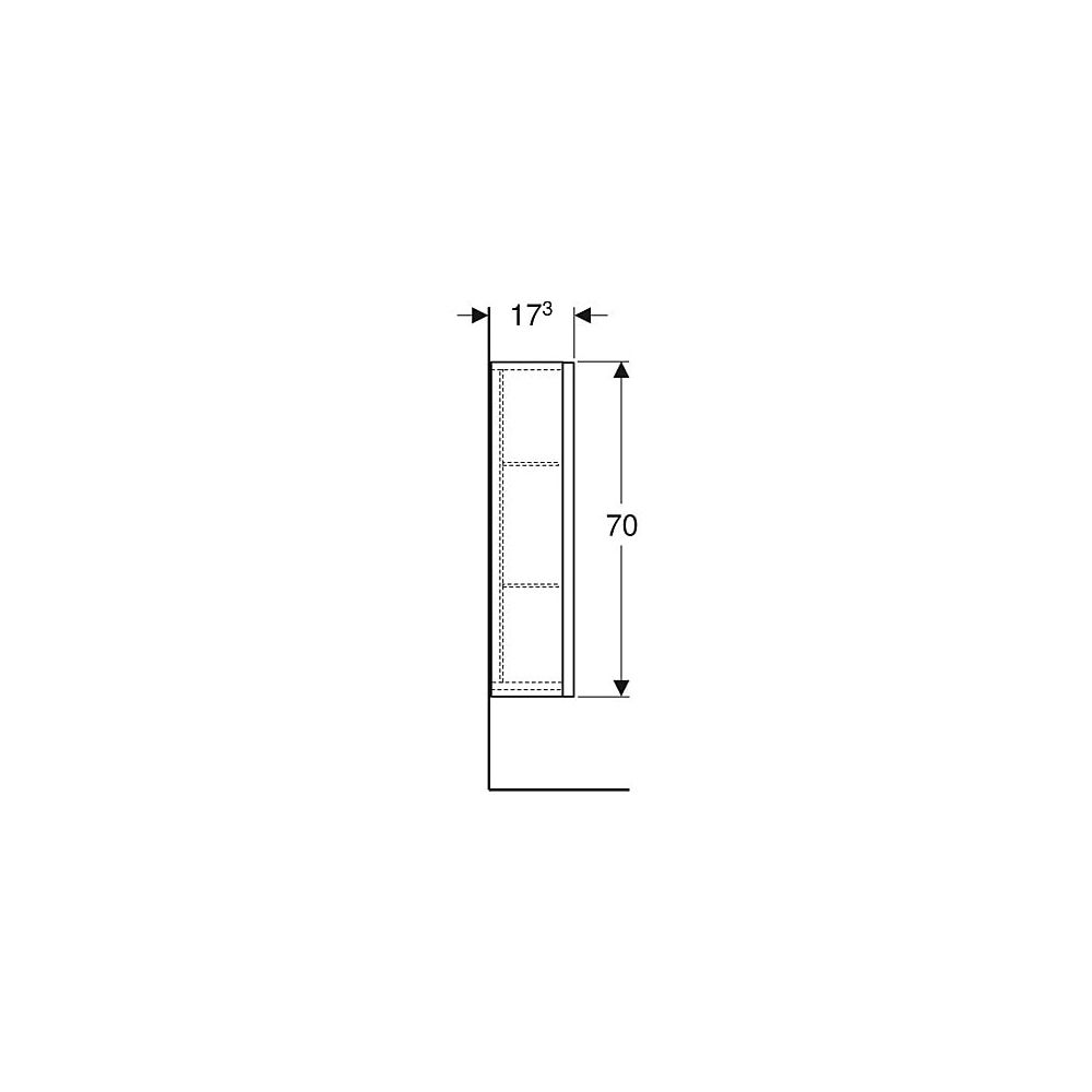 Geberit Renova Plan Hängeschrank mit 1 Tür, 39x70x17,3cm, Nussbaum hickory/Folie str... GEBERIT-501920JR1 4025410905970 (Abb. 6)
