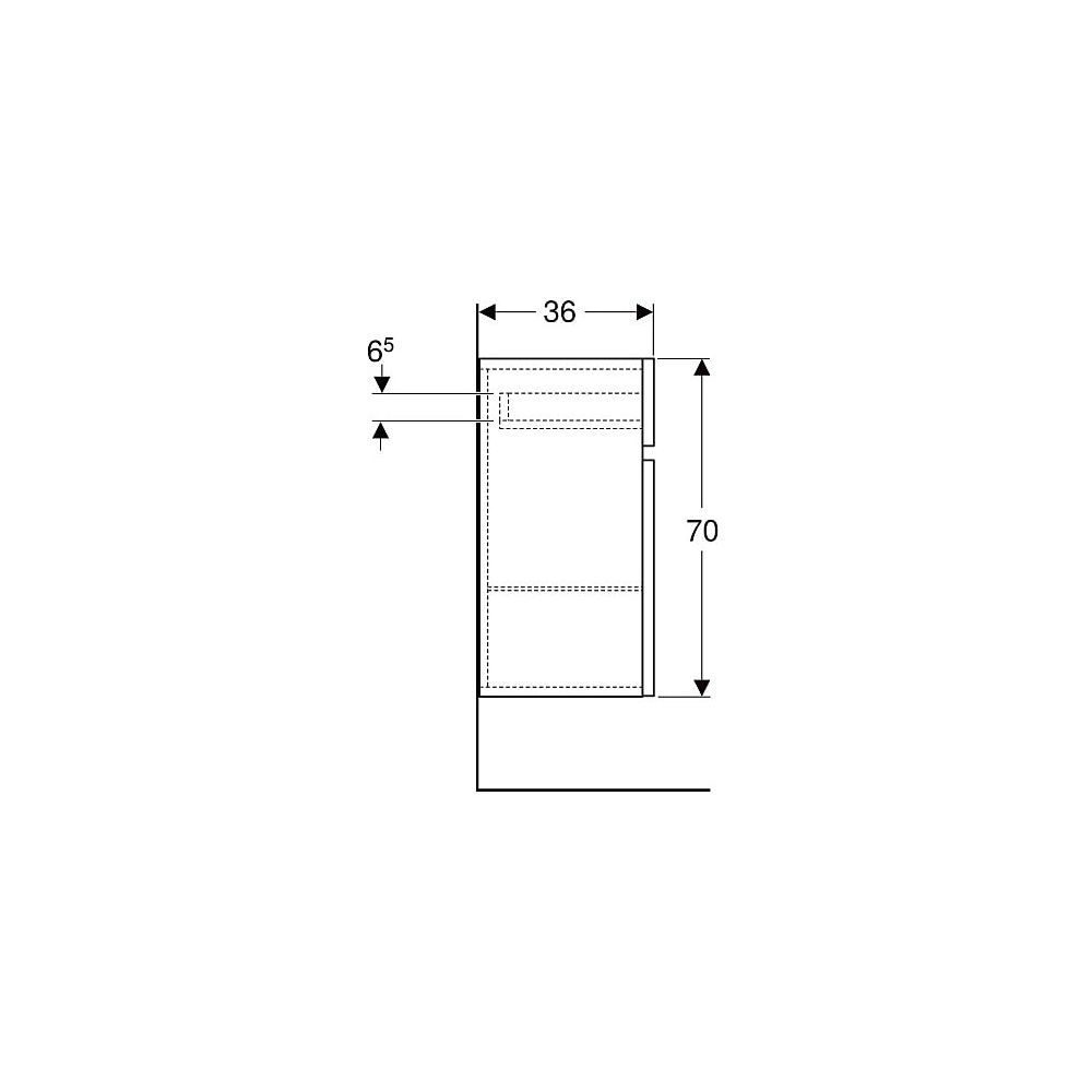 Geberit Renova Plan Seitenschrank mit 1 Tür, 1 Schublade, 39x70x36cm, Nussbaum hicko... GEBERIT-501921001 4025410905475 (Abb. 6)
