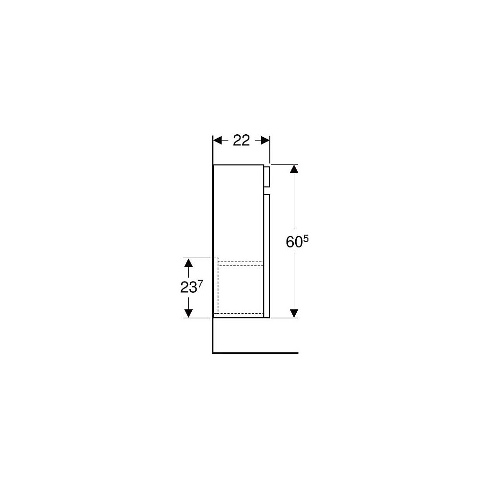 Geberit Renova Plan Unterschrank für Handwaschbecken, 1 Tür, verk. Ausladung, 31,4x6... GEBERIT-501901JK1 4025410905604 (Abb. 6)