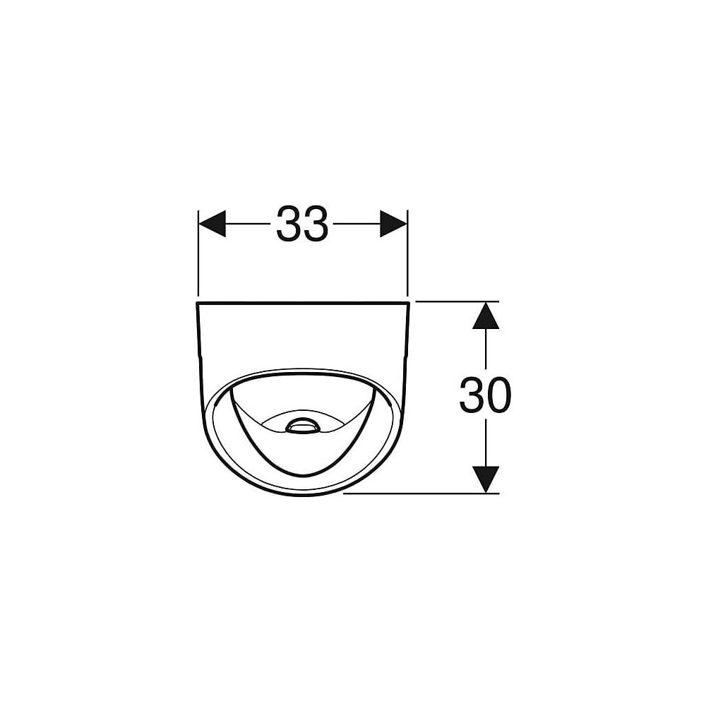 Geberit Renova Urinal trigonal, Zulauf von hinten, Abgang nach hinten/unten T 30cm, ... GEBERIT-501665001 4025410871305 (Abb. 4)