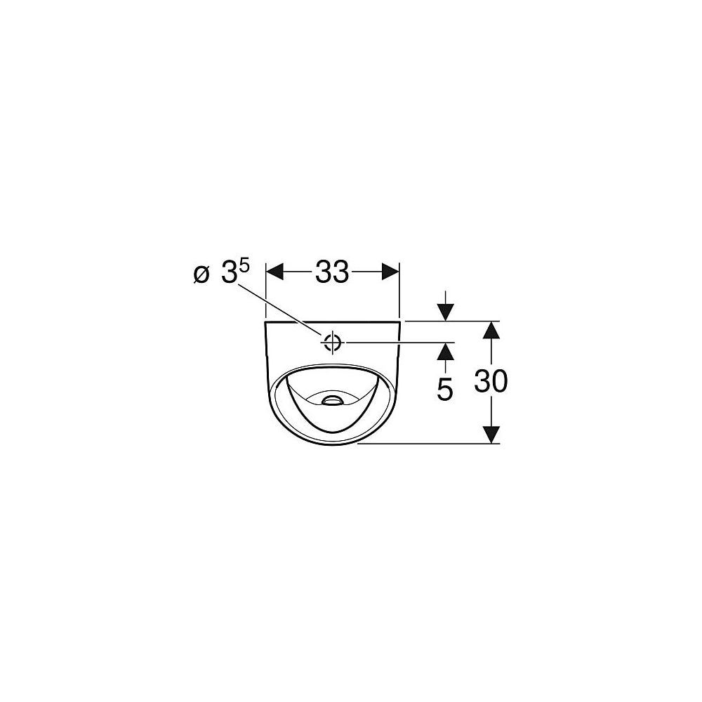 Geberit Renova Urinal trigonal, Zulauf von oben, Abgang nach hinten/unten T 30cm, Ab... GEBERIT-501675001 4025410871183 (Abb. 4)