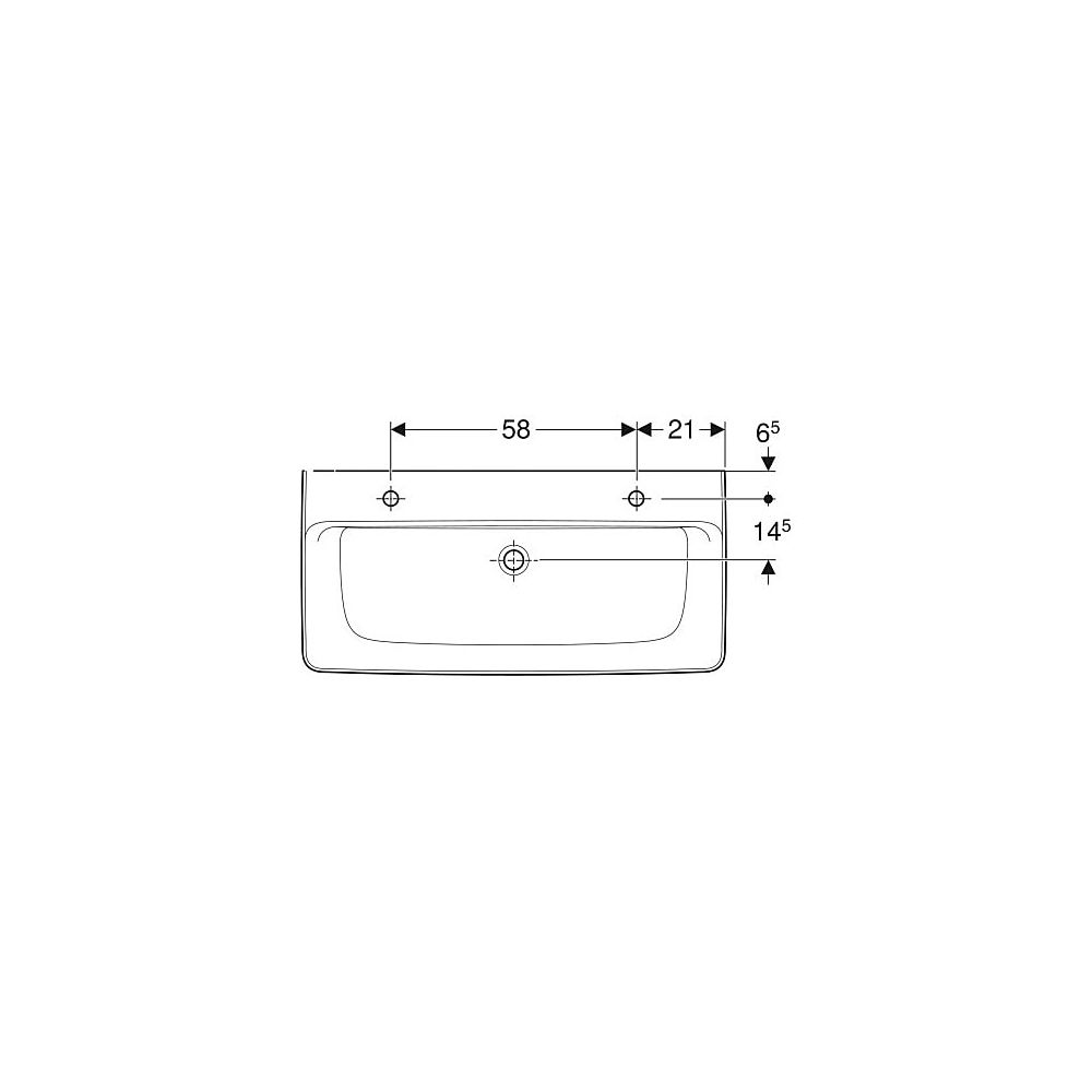 Geberit Renova Plan Aufsatzwaschtisch, Breite 100cm, Tiefe 48cm, Hahnloch links, rec... GEBERIT-501932001 4025410952226 (Abb. 4)