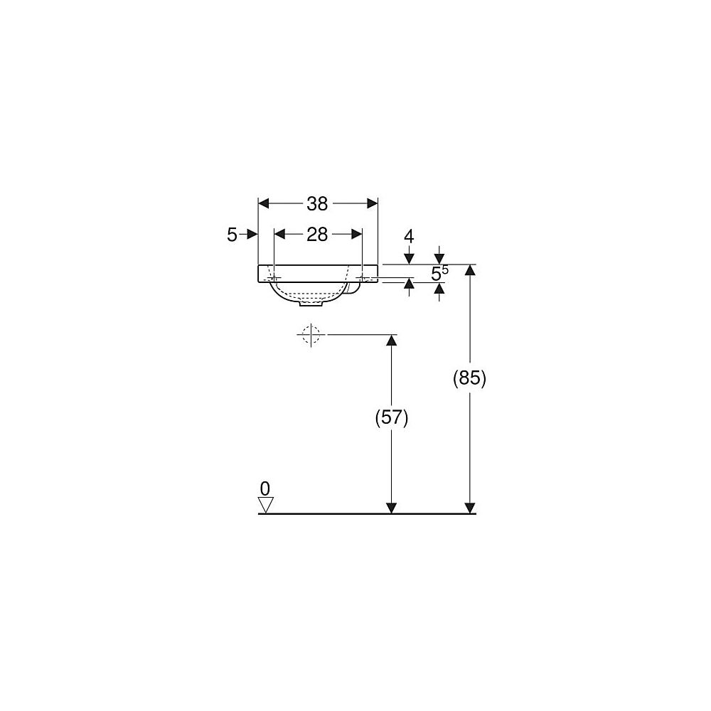 Geberit iCon Light Handwaschbecken 38x13x28cm, Weiß, KeraTect, ohne Hahnloch, ohne Ü... GEBERIT-501830004 4025410894441 (Abb. 5)