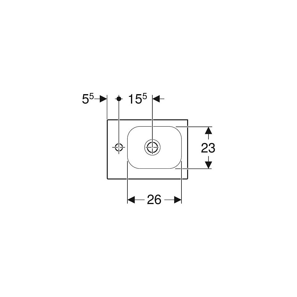 Geberit iCon Light Handwaschbecken 38x13x28cm, Weiß, KeraTect, Hahnloch links, ohne ... GEBERIT-501831002 4025410894465 (Abb. 4)
