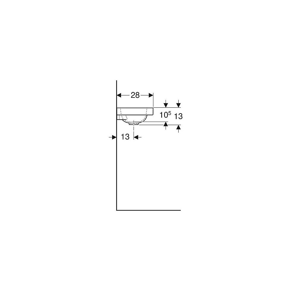 Geberit iCon Light Handwaschbecken 38x13x28cm, Weiß, ohne Hahnloch, ohne Überlauf, A... GEBERIT-501831003 4025410894472 (Abb. 6)