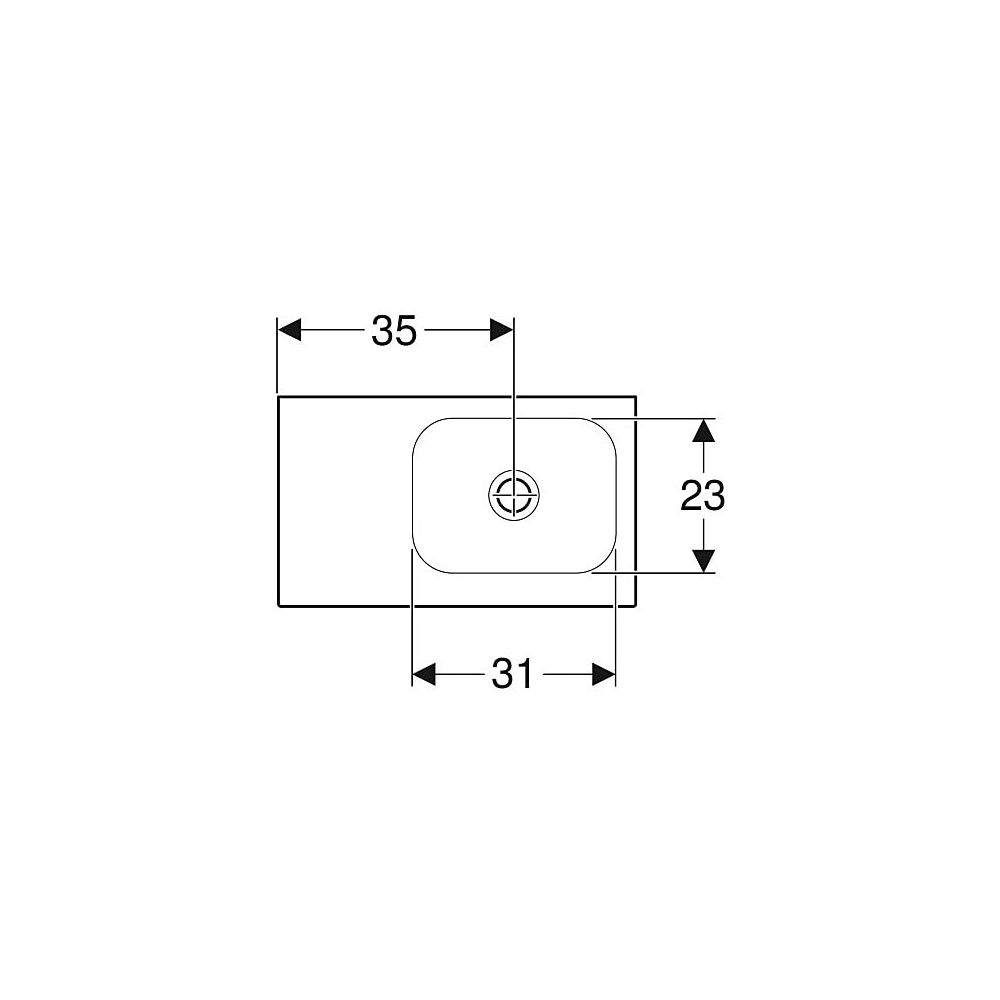 Geberit iCon Light Handwaschbecken mit Ablagefläche 53x13x31cm, Weiß, ohne Hahnloch,... GEBERIT-501833003 4025410894557 (Abb. 4)
