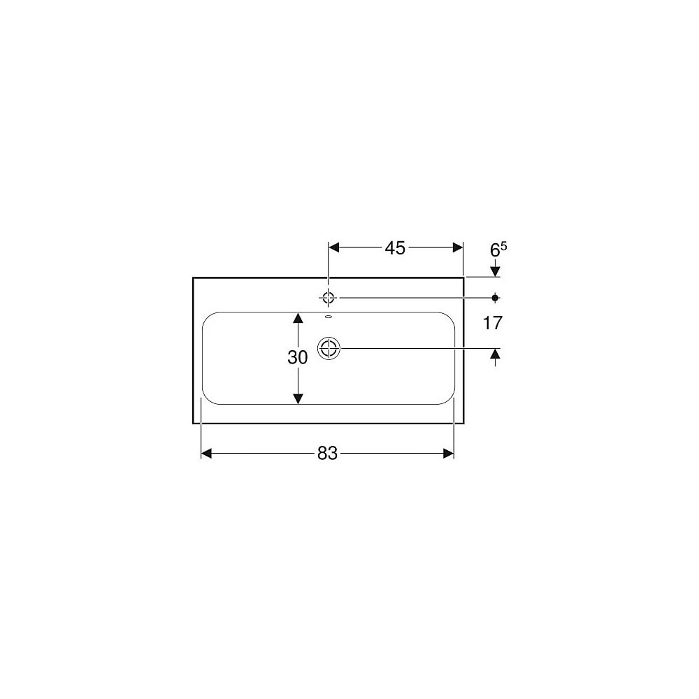 Geberit iCon Light Waschtisch, Breite 90cm, Tiefe 48cm, Hahnloch mittig, Überlauf si... GEBERIT-501836001 4025410894731 (Abb. 4)