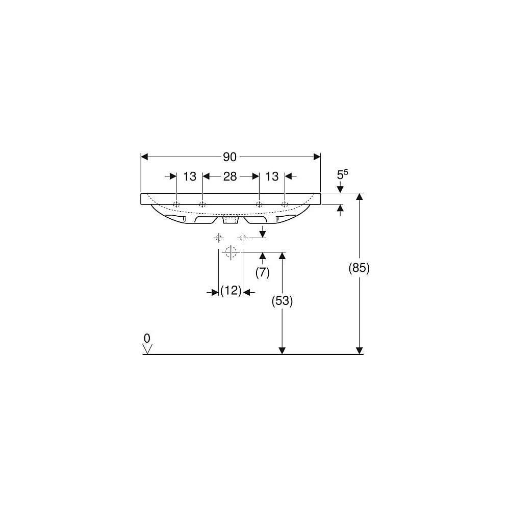 Geberit iCon Light Waschtisch, Breite 90cm, Tiefe 48cm, Hahnloch mittig, ohne Überla... GEBERIT-501836005 4025410894779 (Abb. 5)