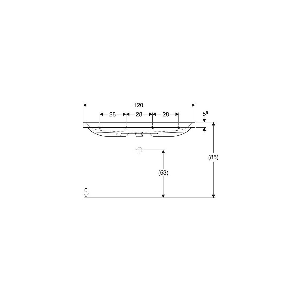 Geberit iCon Light Waschtisch, Breite 120cm, Tiefe 48cm, ohne Hahnloch, Überlauf sic... GEBERIT-501837004 4025410894847 (Abb. 6)