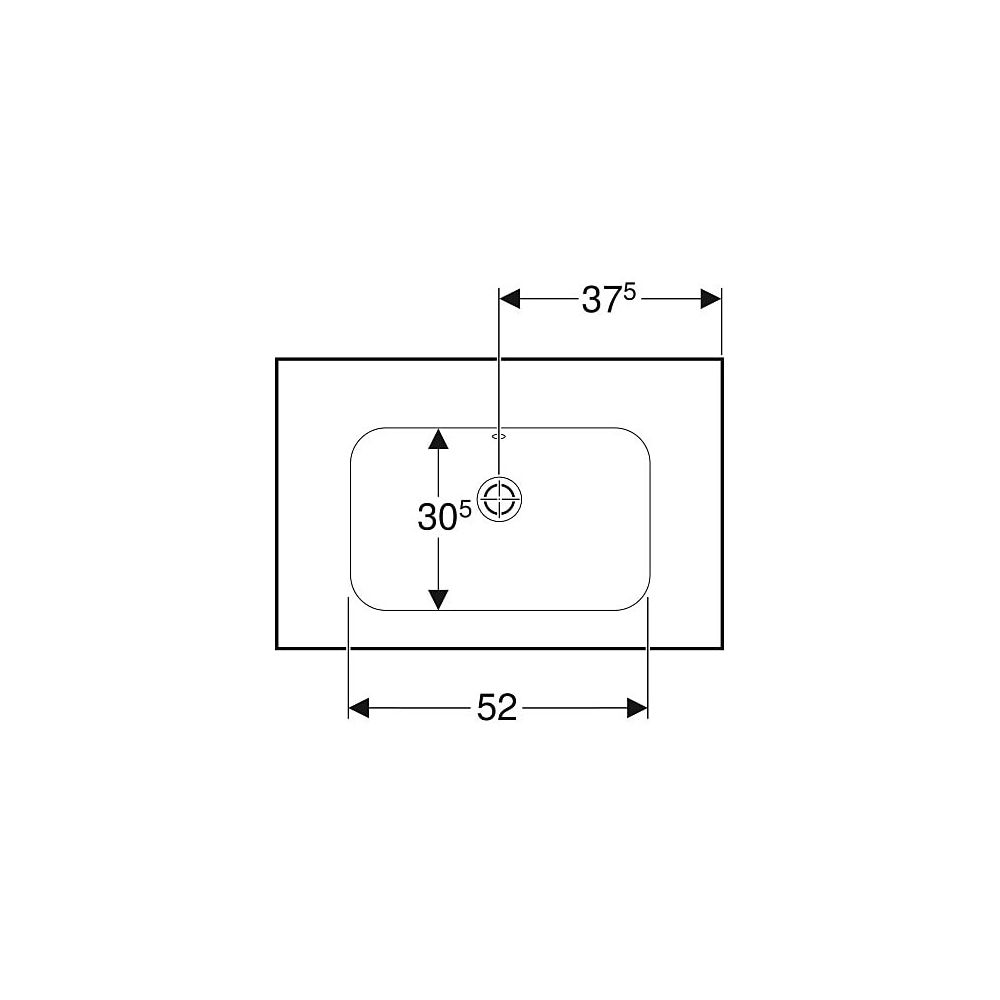 Geberit iCon Light Waschtisch mit Ablagefläche, Breite 75cm, Tiefe 48cm, ohne Hahnlo... GEBERIT-501839003 4025410894991 (Abb. 4)