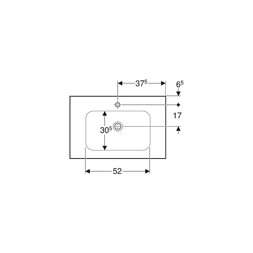 Geberit iCon Light Waschtisch mit Ablagefläche, Breite 75cm, Tiefe 48cm, Hahnloch mi... GEBERIT-501839006 4025410895028 (Abb. 4)