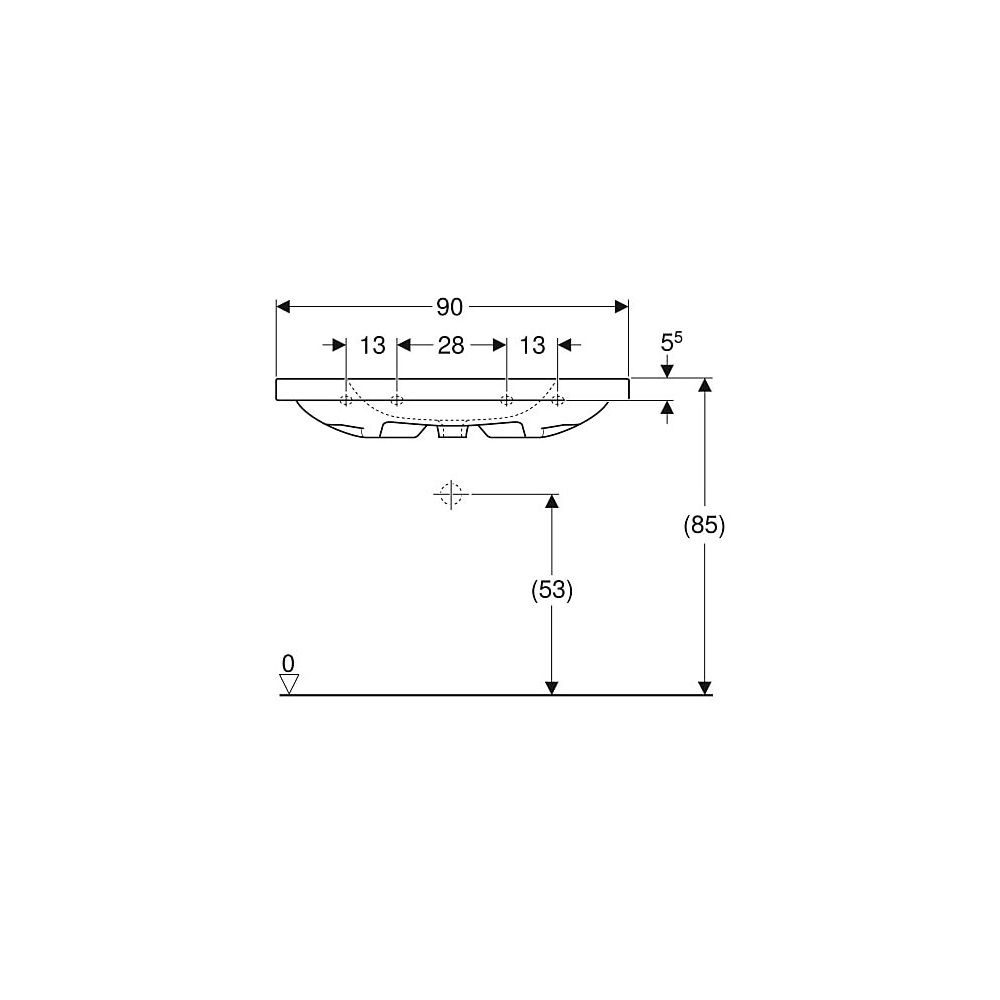 Geberit iCon Light Waschtisch mit Ablagefläche, Breite 90cm, Tiefe 48cm, ohne Hahnlo... GEBERIT-501840003 4025410895073 (Abb. 5)