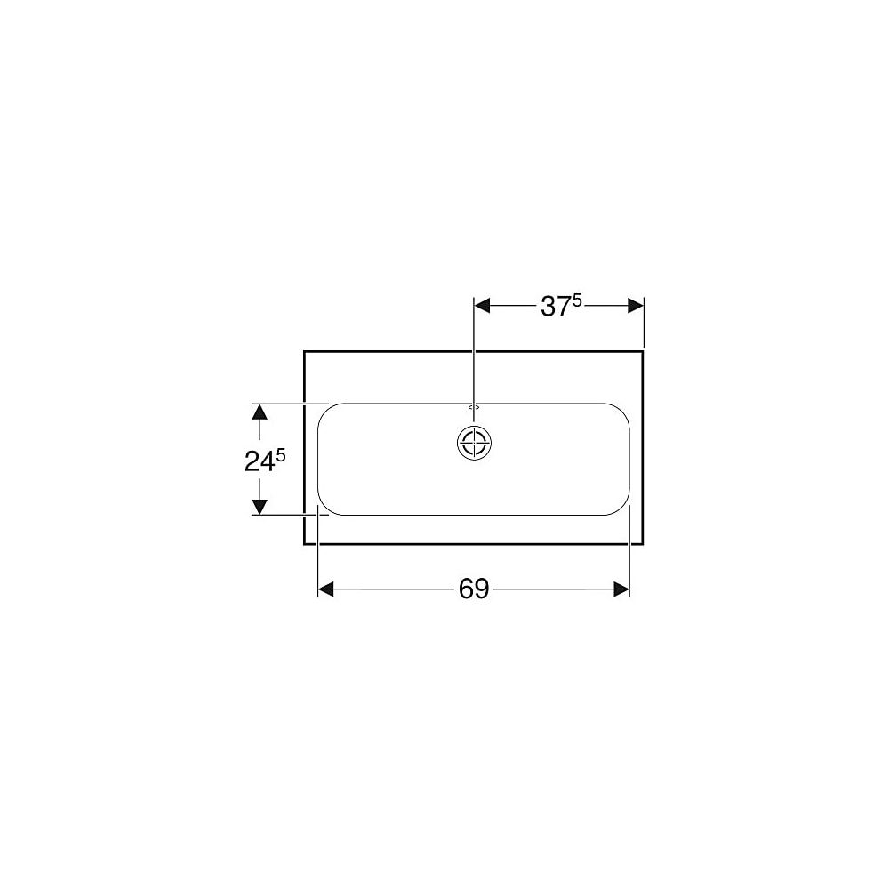 Geberit iCon Light Waschtisch verkürzte Ausladung, Breite 75cm, Tiefe 42cm, ohne Hah... GEBERIT-501842004 4025410895240 (Abb. 4)