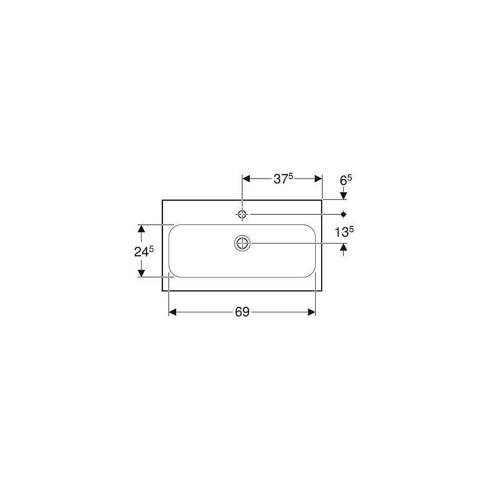 Geberit iCon Light Waschtisch verkürzte Ausladung, Breite 75cm, Tiefe 42cm, Hahnloch... GEBERIT-501842006 4025410895264 (Abb. 4)