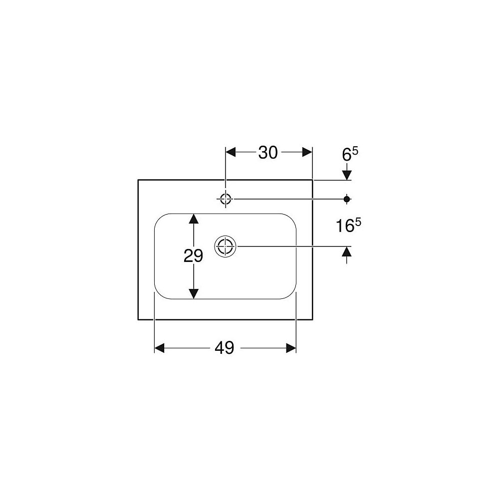 Geberit iCon Möbelwaschtisch, Breite 60cm, Tiefe 48cm, Hahnloch mittig, ohne Überlau... GEBERIT-501843001 4025410895295 (Abb. 4)