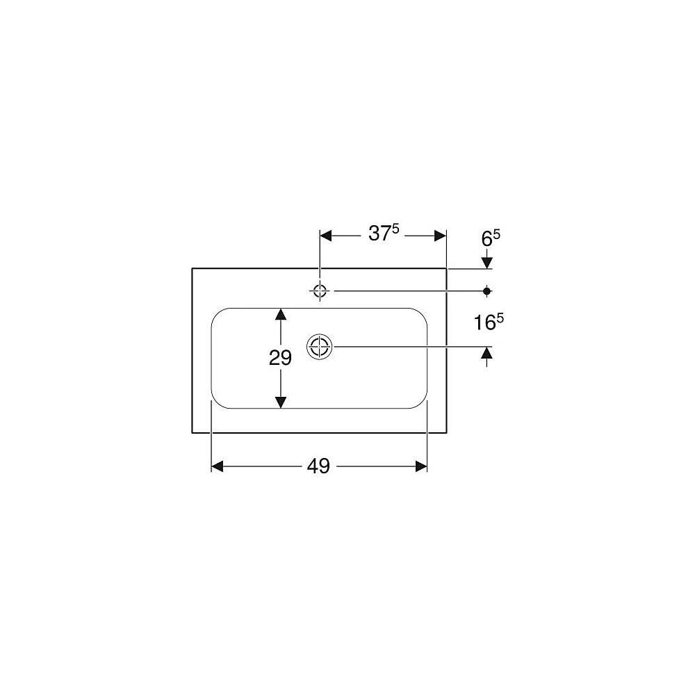 Geberit iCon Möbelwaschtisch, Breite 75cm, Tiefe 48cm, Hahnloch mittig, ohne Überlau... GEBERIT-501844002 4025410895349 (Abb. 4)