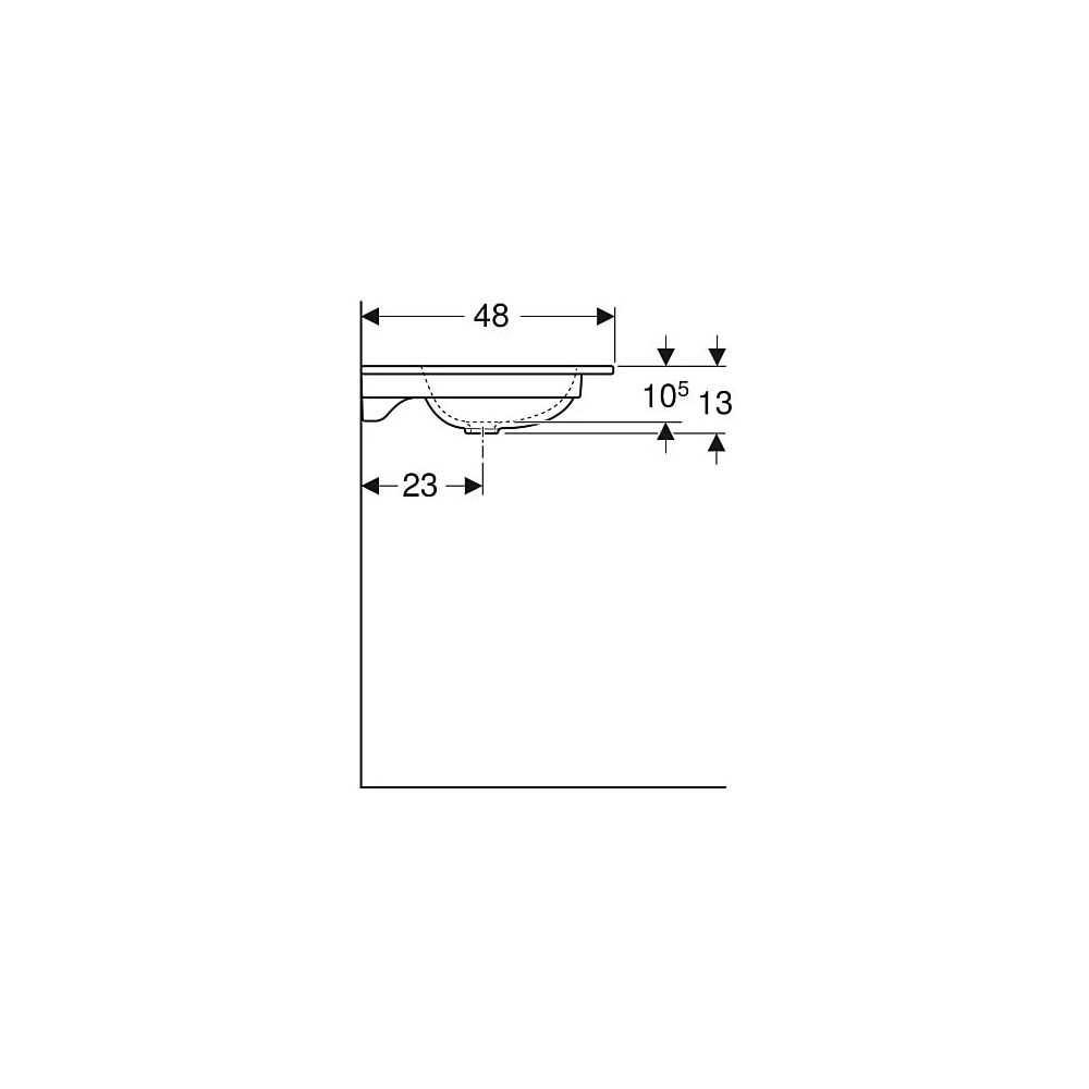 Geberit iCon Möbelwaschtisch, Breite 90cm, Tiefe 48cm, Hahnloch mittig, ohne Überlau... GEBERIT-501845001 4025410895370 (Abb. 6)
