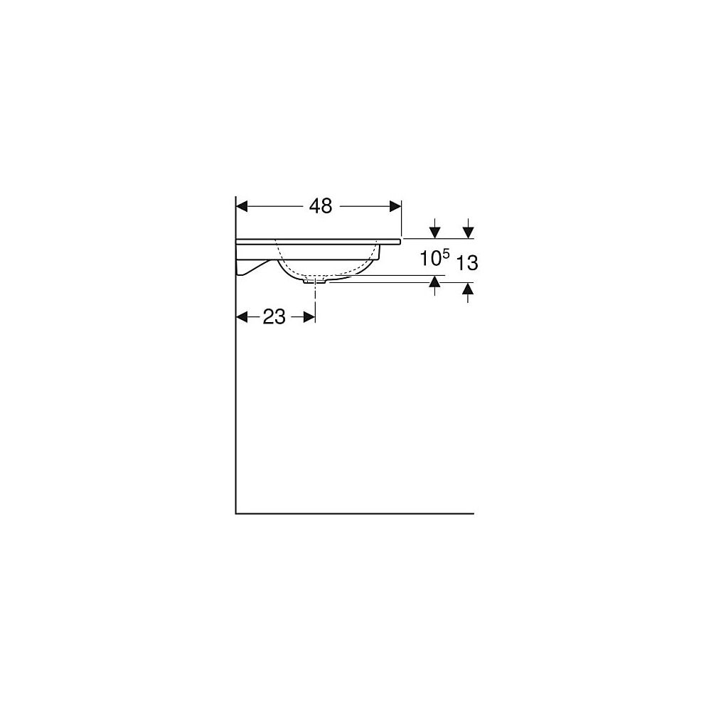 Geberit iCon Möbelwaschtisch, Breite 120cm, Tiefe 48cm, Hahnloch links, rechts, ohne... GEBERIT-501846001 4025410895417 (Abb. 6)